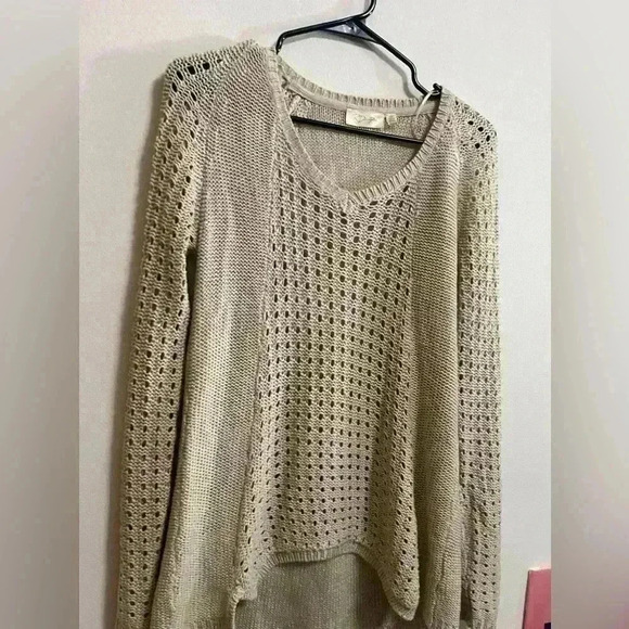 RD Style - Cropped Cream Waffle Knit Pullover Sweater - SIZE M - Picture 3 of 5